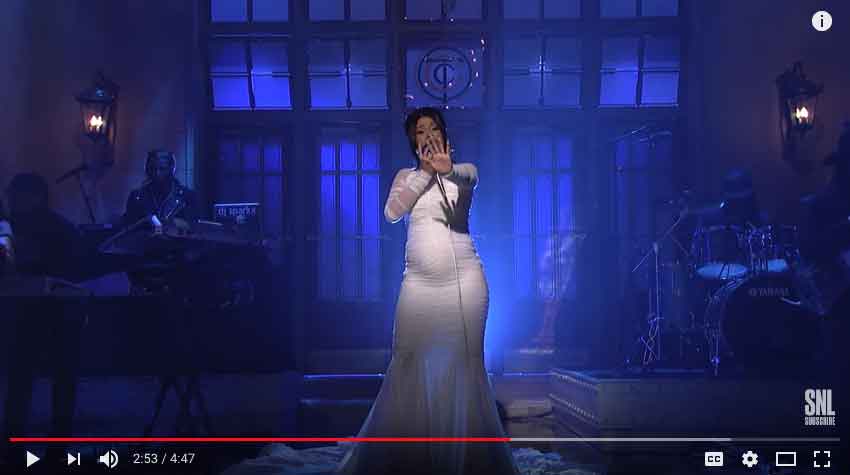 Cardi B on SNL - YouTube Screenshot